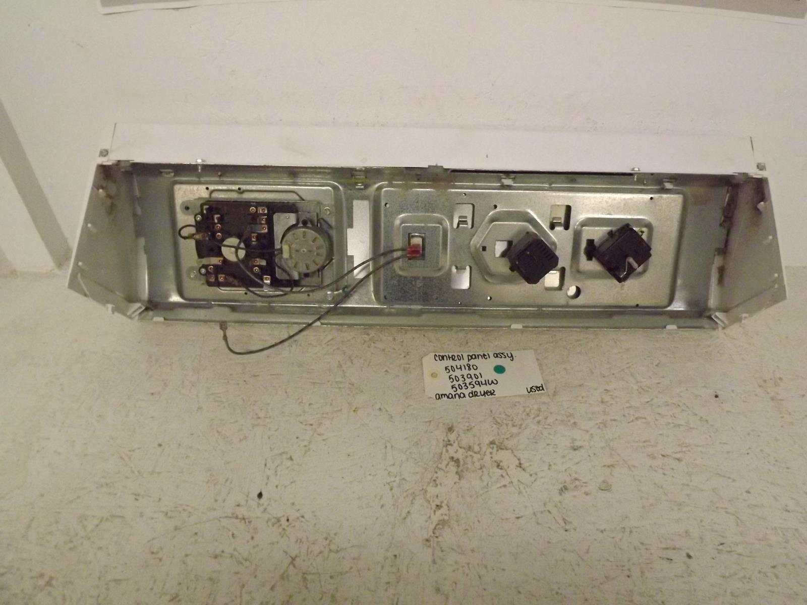 Amana Dryer 504180 503901 503594W Control Panel Assembly Used Amana Dryer 504180 503901 503594W Control Panel Assembly Used